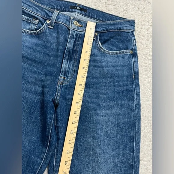 7 For All Mankind Logan Stovepipe High Waist Cropped Jeans - Relaxed Straight - Picture 2 of 8